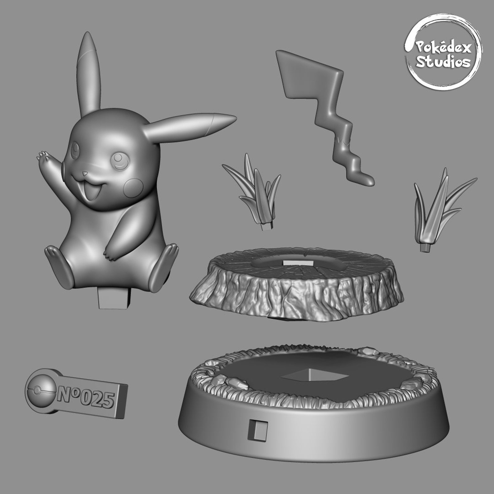 Pikachu STL Pokedex Studios Pokemon STL Fan Art digital Etsy