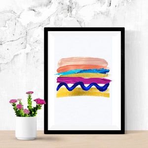 Abstract Art, abstract art print, contemporary art, modern art, colorful wall art, colorful print, bedroom wall art, line art print,
