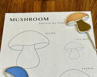 MUSHROOM PATTERN | Commercial Pattern | Stained Glass Pattern | Digital Download | PDF
