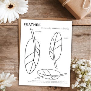 Stained Glass Feather Pattern | 3 Sizes (Digital Download)