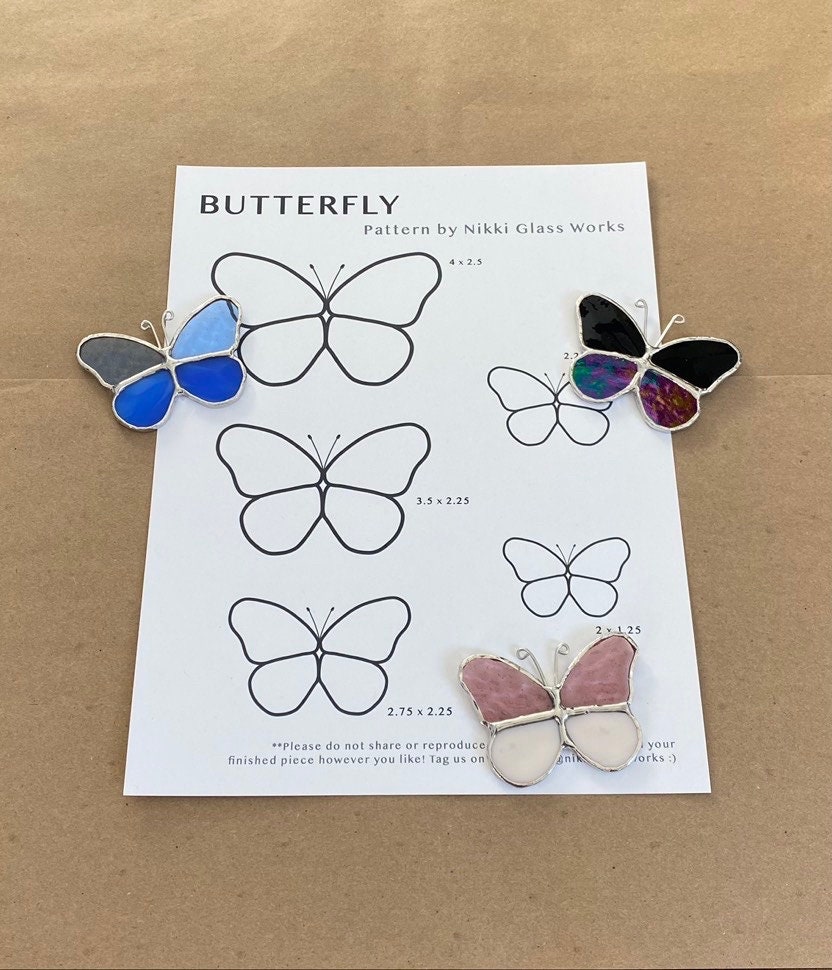 Butterfly PATTERN | Commercial Pattern | Stained Glass Pattern | Digital Download | PDF
