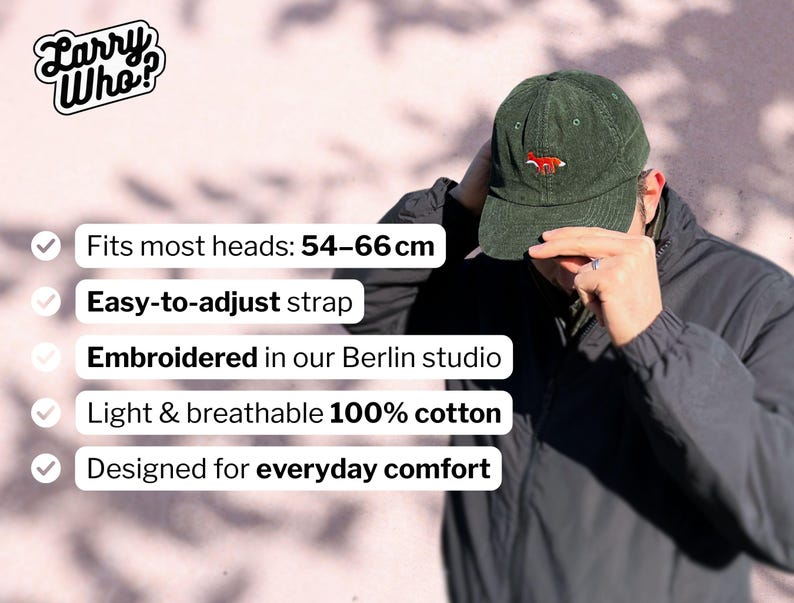 Corduroy pet met geborduurd woord/tekst naar keuze | Gepersonaliseerd, unisex, borduurwerk, op maat, hipster, accessoire, hoofddeksel afbeelding 4