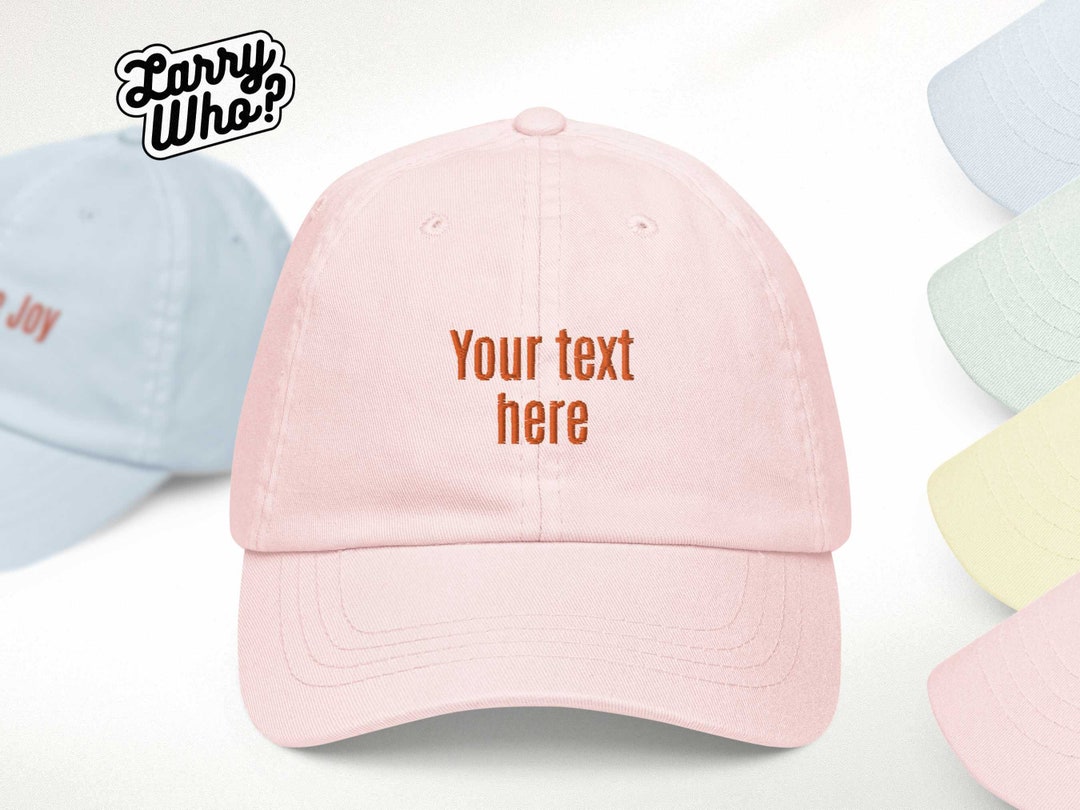 Personalizable Pastel Cap Custom Text Embroidery Custom Text, Tailored ...