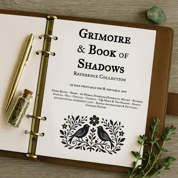Printable Grimoire & Book of Shadows Basic Reference Collection