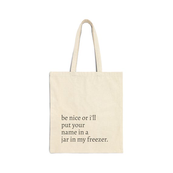 Witch Tote Bag: Funny Freezer Spell Quote, Cotton Canvas Halloween Gift