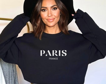 Paris France Crewneck Sweatshirt, Minimalist Travel Fashion