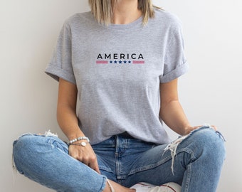 USA Flag T-Shirt: America Soft Cotton 4th of July Tee