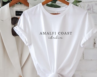 Italy Shirt, Amalfi Coast Italia Tee, Vacation in Italy, Italy Trip TShirt, Minimalist Top, Italy Clothing, Europe Trip, Amalfi Vacation Tee
