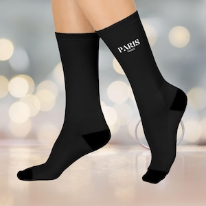 Paris France Crew Socks, Custom City Fashion Socks, Travel Lover Gift, Women&#39;s Fashion Accessories, Gift for Fashion Lovers, Travel Souvenir
