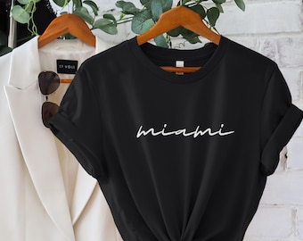 Miami Shirt, Minimalist Tshirt, Vacation In Miami Tee, Miami Clothing, City Shirt, Miami Girls Trip Matching Tees, Modern Minimalist Gift