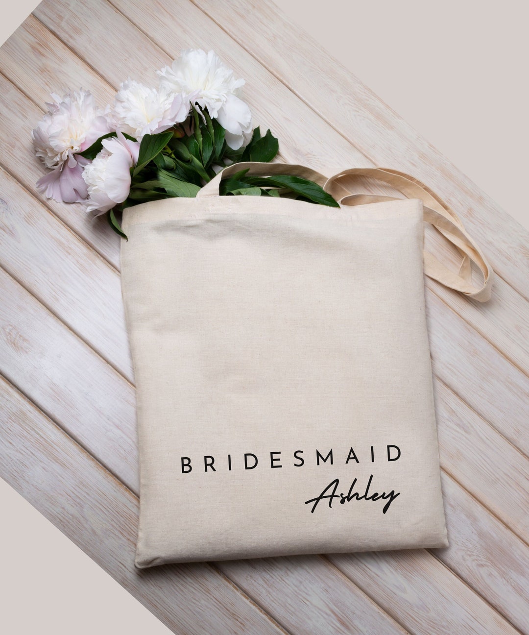 Personalized Bridesmaid Cotton Tote Bag, Boho Wedding Favor - Etsy
