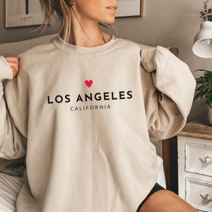 Los Angeles California Sweatshirt, LA Support Sweater, Love LA Heart Sweatshirt, California Support Top, City Sweater, Los Angeles Clothing