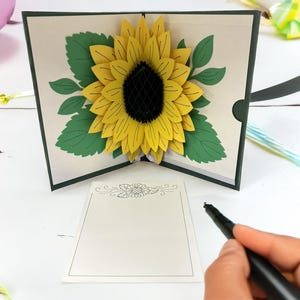 Carte pop-up tournesol