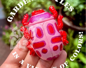 Handmade Beetle Sculpture – Whimsical Bug Art Collectible | Garden Decor