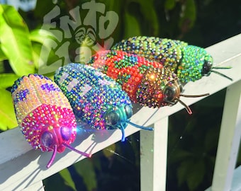 CUSTOM Jewelled Rhinestone Jewel Beetle Bug Art Insect Model Sculpture Display