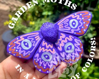 Handmade Moth Sculpture – Whimsical Bug Art Collectible | Garden Decor
