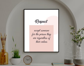 Respect Citation Motivationnelle Art Mur Inspirant Art Mur Motivationnel Décor mural