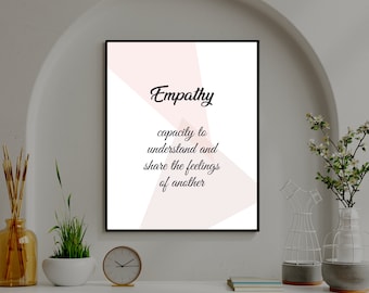 Empathie Citation Motivationnelle Art Mur Inspirant Art Mur Motivationnel Décor mural