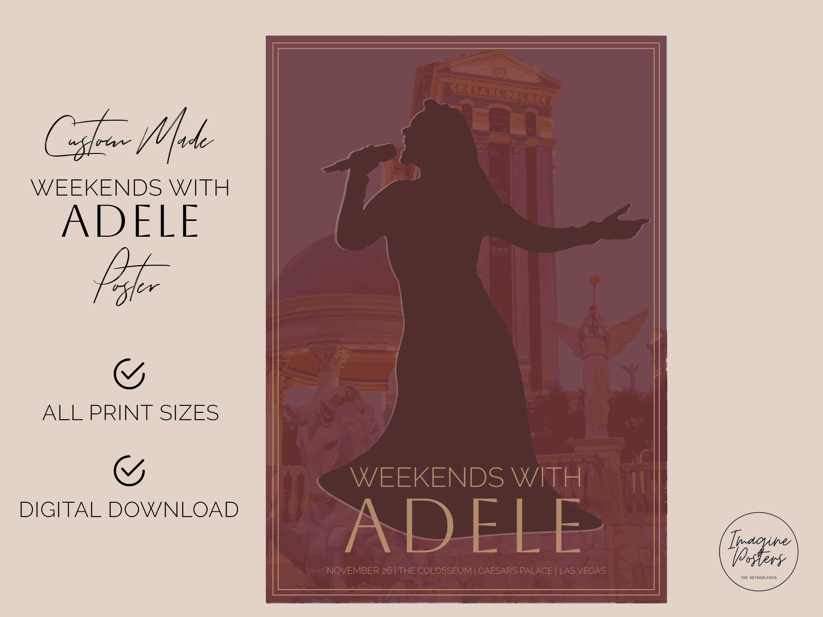 Cheap Adele Las Vegas Weekends Poster June 2023, Adele Poster Wall