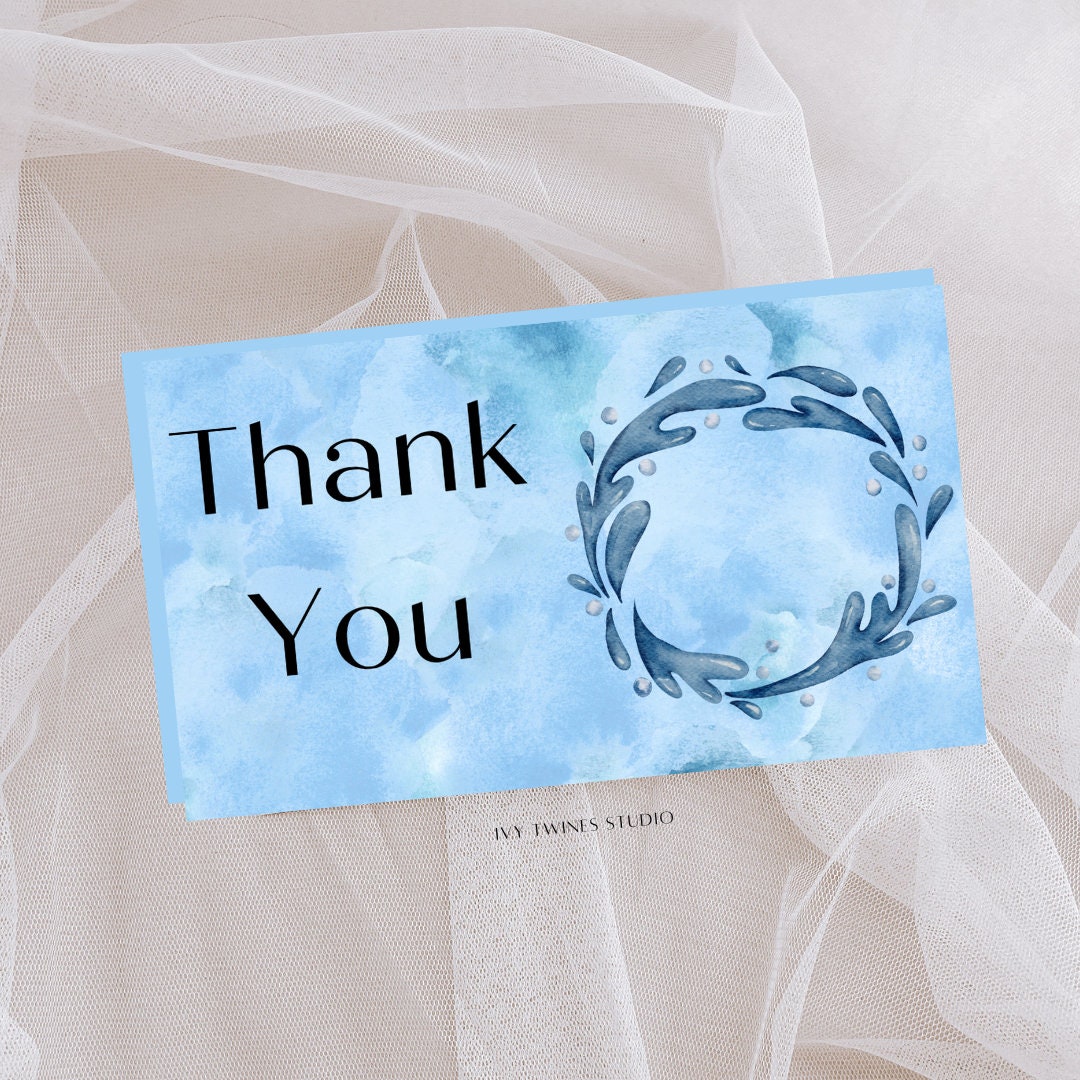 Digital Printable Ocean Thank You Cards Etsy