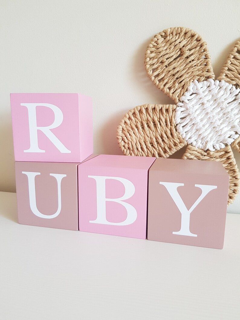 Personalised Name Blocks Baby Name Blocks Newborn Gift Large Name
