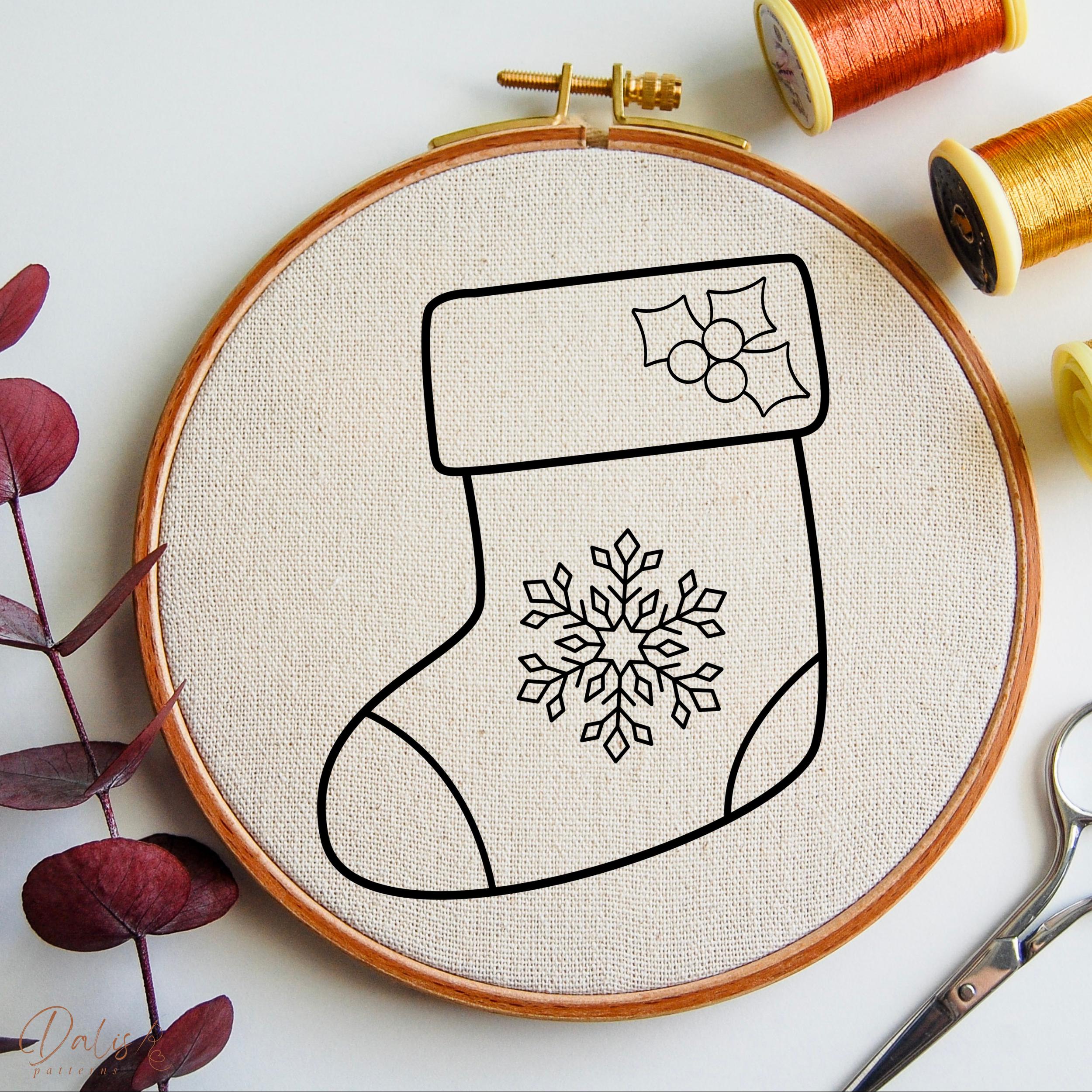 Christmas Stocking Punch Needle PDF Pattern, Printable Punch Needle ...