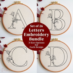 Alphabet Embroidery Design, Monogram Hand Embroidery Pattern, Letters Embroidery PDF Template, Initial Stitching Pattern, Custom Embroidery
