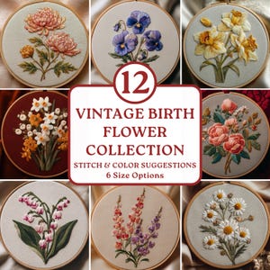 Vintage Flower Embroidery - Etsy