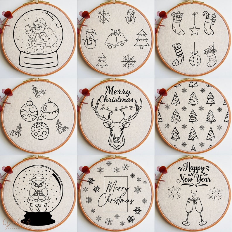 Broderimönster i PDF-format Hela butikspaketet: Himmelska, Häxiga, Kvinnor, Astrologi, Alla hjärtans dag, Jul, Halloween, Djur, Botaniska mönster bild 8