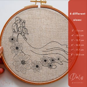 Wedding Embroidery PDF Pattern Template, Floral Groom and Bride ...