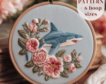 サメの刺繍パターン：熱帯魚のDIY（PDFパターン） - Etsy 日本