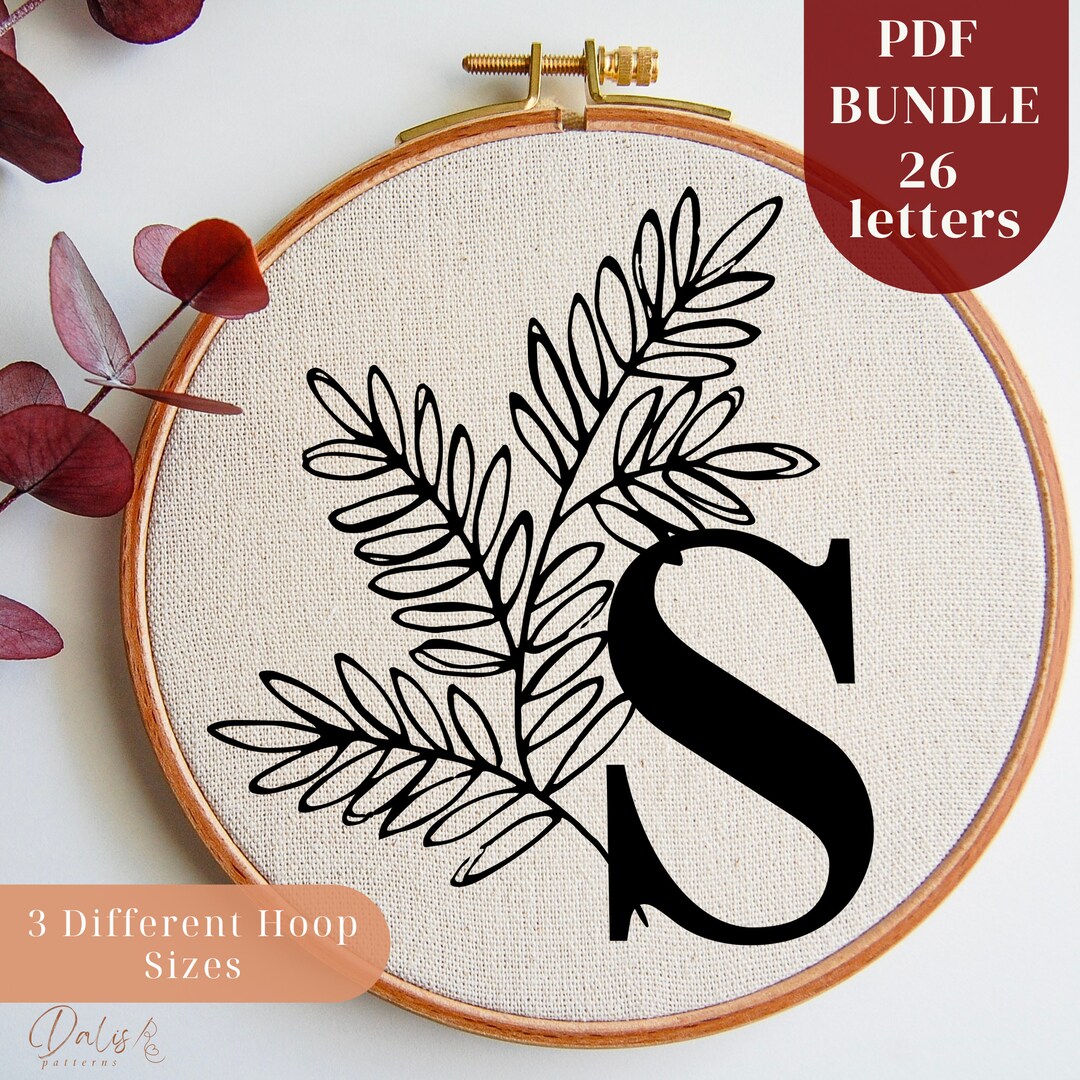 Complete Alphabet Bundle, Monogram Embroidery PDF Pattern, Letter ...