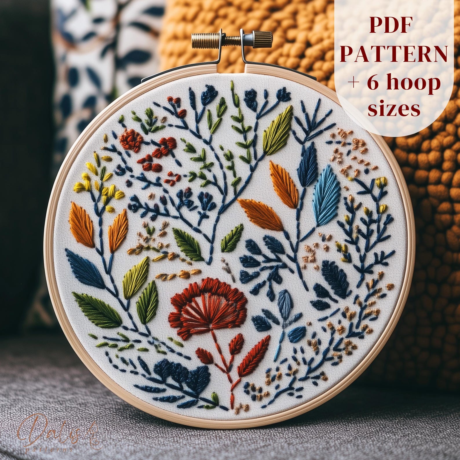 Beginners Hand Embroidery Design, Botanical Embroidery PDF Pattern ...