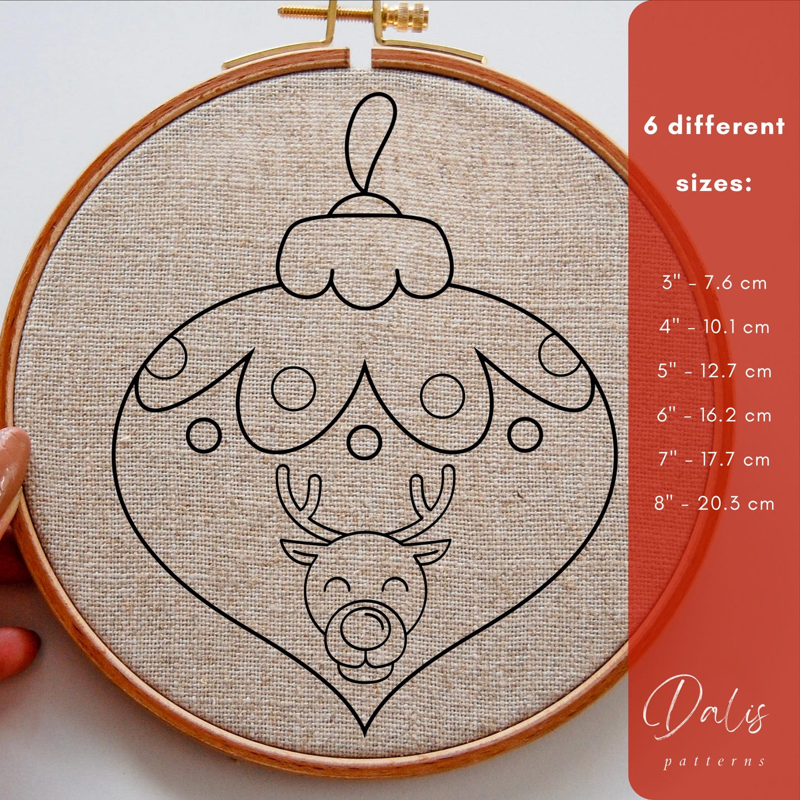 Christmas Ball Punch Needle PDF Pattern, Printable Punch Needle ...