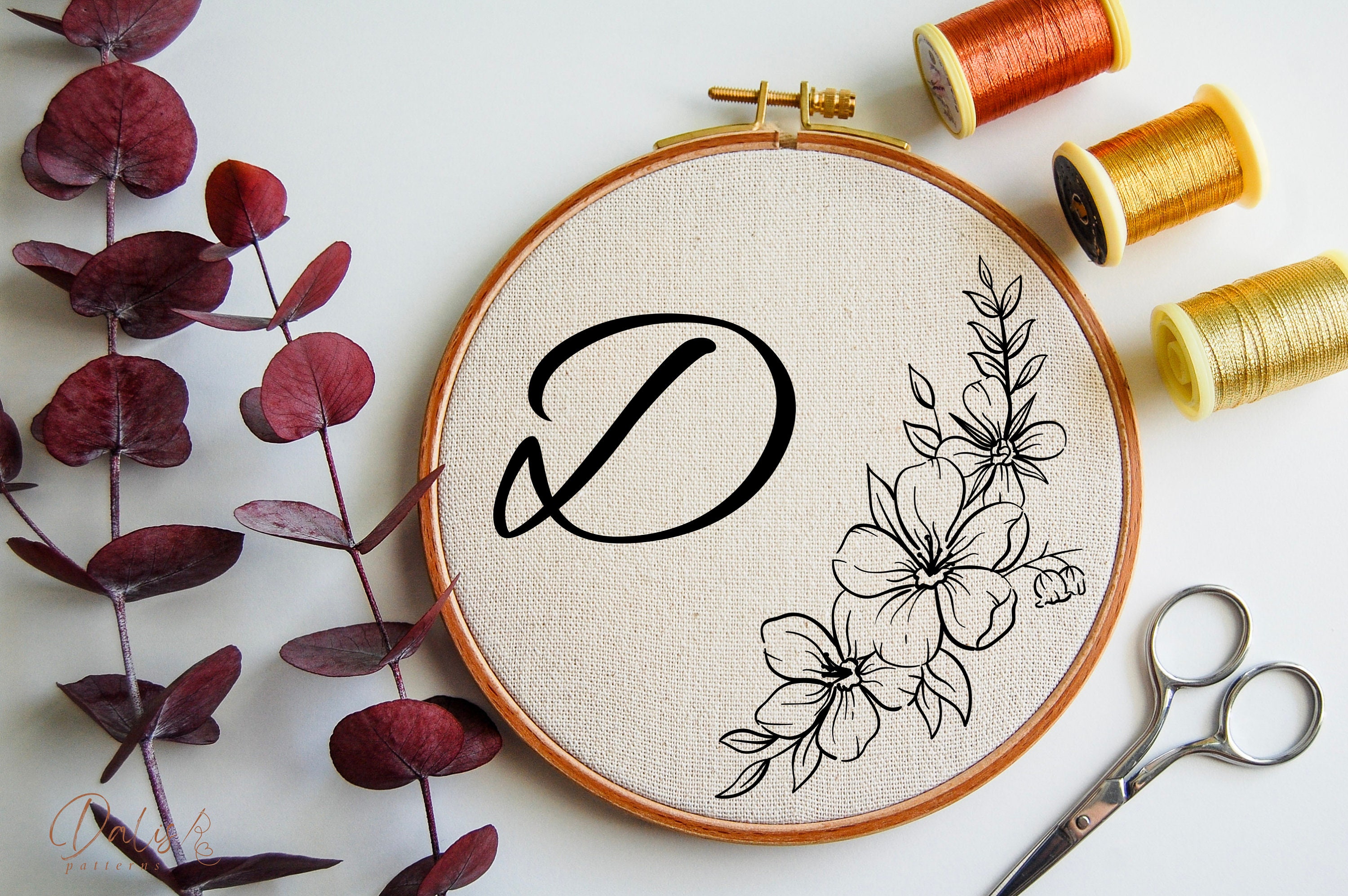 Complete Alphabet Hand Embroidery PDF Pattern Bundle for Beginners