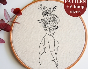 Valentine's Day Embroidery Design, Couple Hug Hand Embroidery