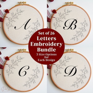 Alphabet Letters Embroidery Design, Monogram Hand Embroidery Pattern, Custom Embroidery PDF Template, Beginners Stitching Pattern, DIY Craft