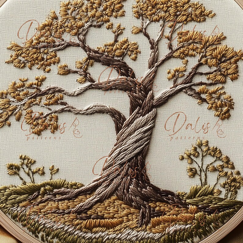Baobab Tree Hand Embroidery Design, Woodland Embroidery Pattern ...