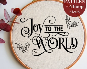 Padrão de bordado de enfeite de Natal em PDF para a temporada de festas, design de arte em bastidor faça você mesmo para iniciantes, arte de costura à mão, download instantâneo