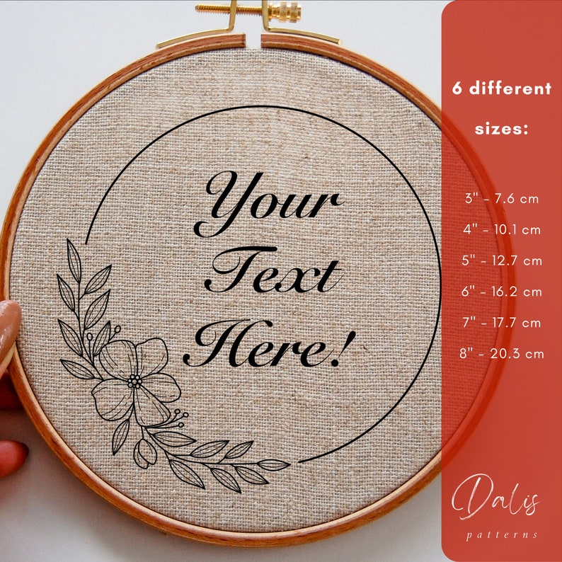 Custom Hand Embroidery PDF Pattern File, Personalized DIY Hoop Art ...