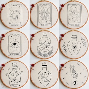 Broderimönster i PDF-format Hela butikspaketet: Himmelska, Häxiga, Kvinnor, Astrologi, Alla hjärtans dag, Jul, Halloween, Djur, Botaniska mönster bild 5