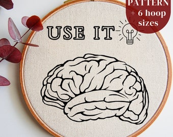 Modello PDF di ricamo divertente, principianti, design di ricamo a mano per principianti, modello di cucito a mano moderno, modello di ricamo a punto croce digitale