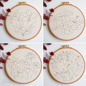 Printable Hand Embroidery Pattern Bundle, 500 Hoop Art Designs, PDF ...