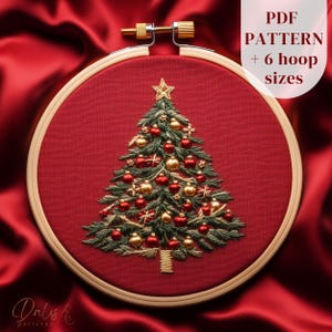 Christmas Tree Hand Embroidery Design, Christmas Embroidery PDF Pattern, Winter Embroidery Template, Christmas Tree Hand Stitching Pattern