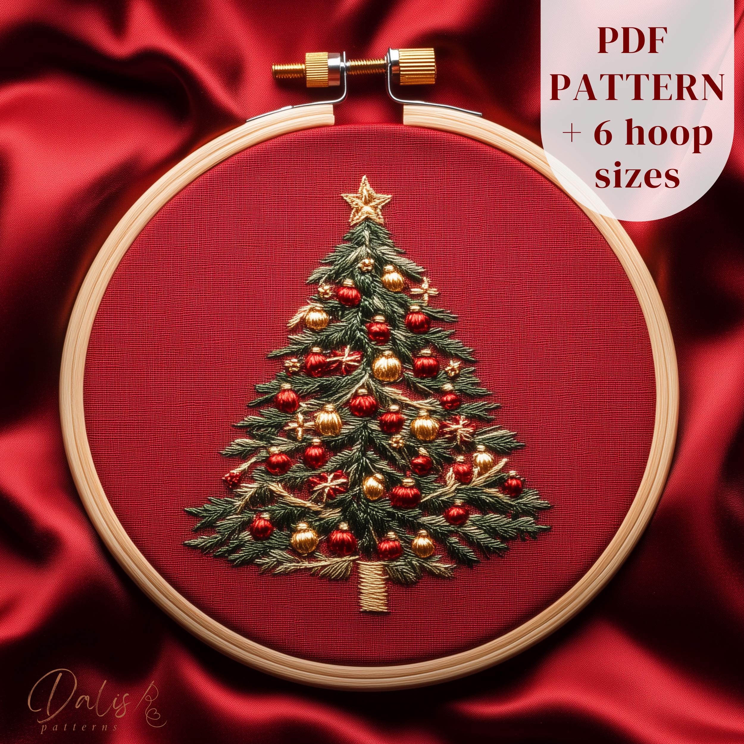 Christmas Tree Hand Embroidery Design, Christmas Embroidery PDF Pattern ...