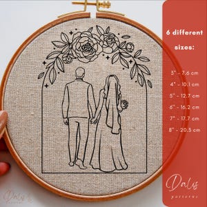 Wedding Embroidery PDF Pattern Template, Groom and Bride Embroidery ...