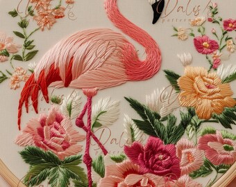その他 USA vintage embroidered Flamingo fabric il_340x270.7130701491_t6gj.jpg