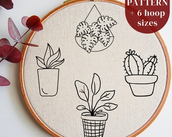キノコのリース - 初心者向け刺繍 PDF パターン - すぐにダウンロード