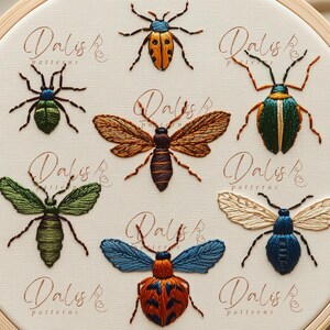 Insects Hand Embroidery PDF Pattern, Bugs Collection Embroidery Design ...
