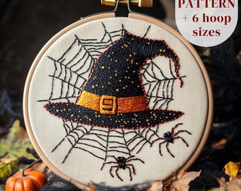 【未仕立て】九寸名古屋帯　刺繍アップリケ　魔女の帽子　コウモリと月　ハロウィン オリジナル刺繍ワッペン ハロウィン ・ 季節 イベント かわいい おばけ